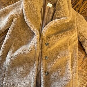 GAP Camel Teddy Button-Front Coat